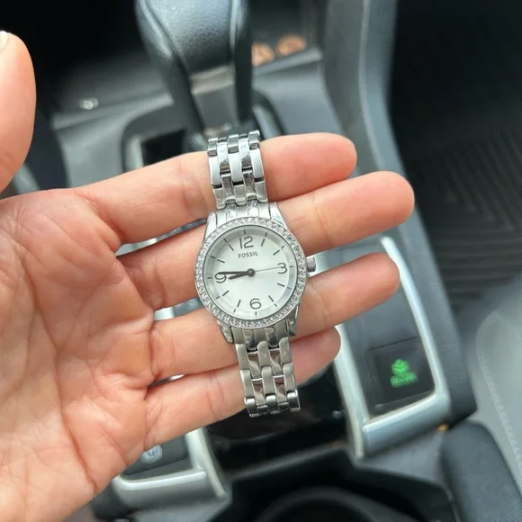 Fossil Stainless Steel Watch with White Dial needs batteries Fossil ES-2344 Womens Crystal Accents White Resin Multi Dial  main image 3